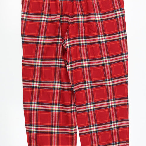 M&S Womens Red Plaid   Pyjama Pants Size L