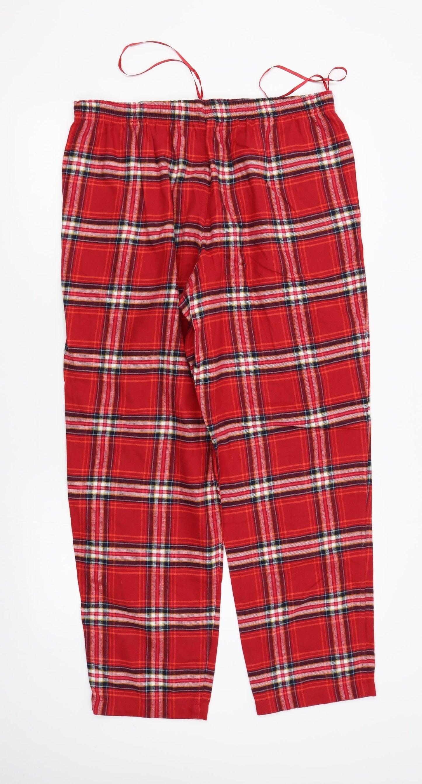 M&S Womens Red Plaid   Pyjama Pants Size L