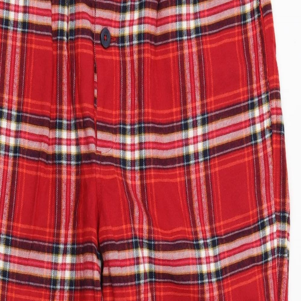 M&S Womens Red Plaid   Pyjama Pants Size L