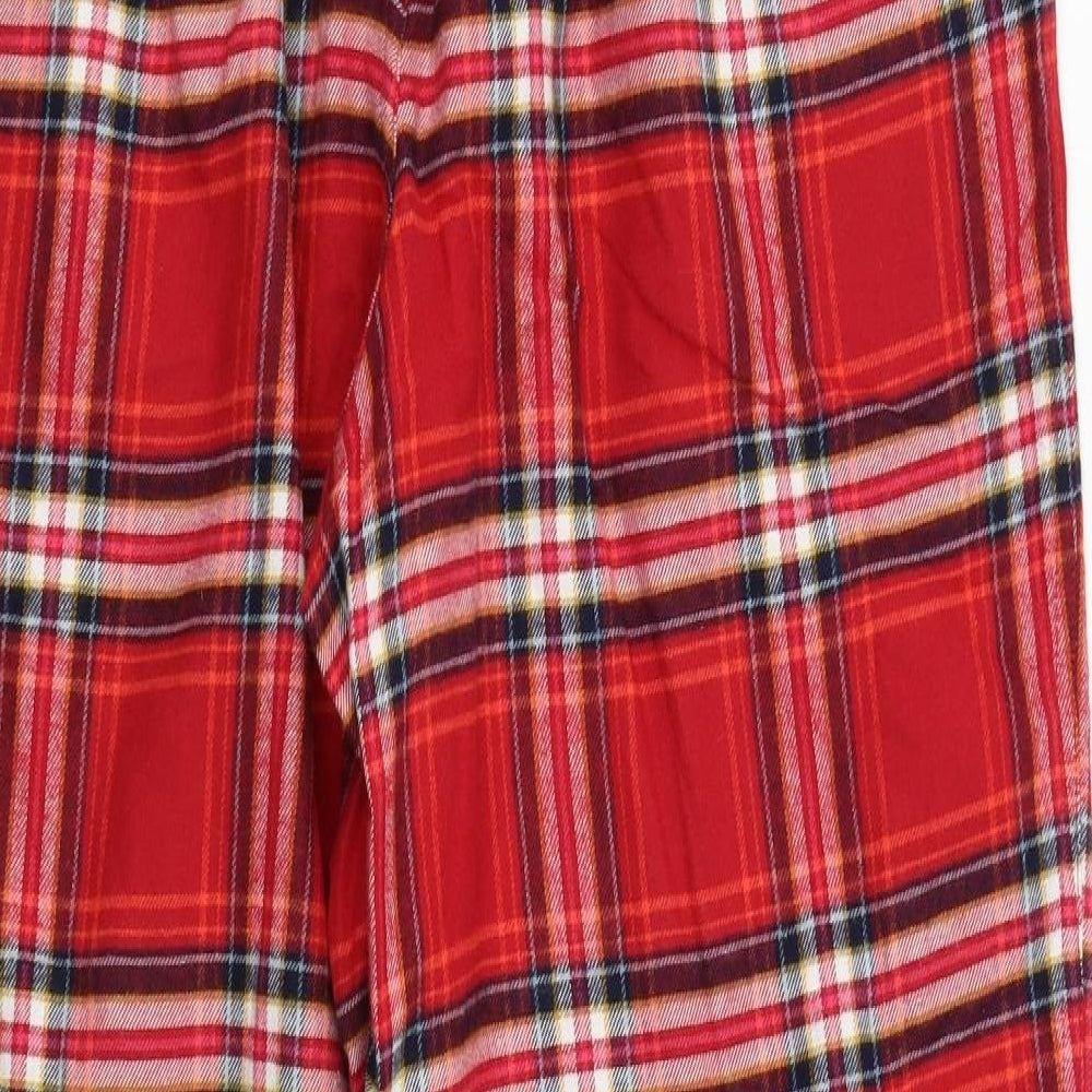 M&S Womens Red Plaid   Pyjama Pants Size L