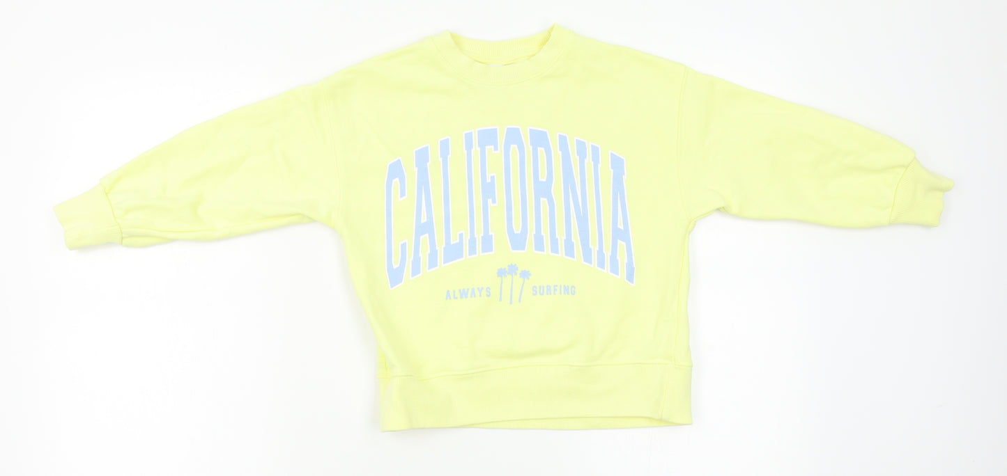 Zara Girls Yellow   Pullover Jumper Size 7 Years  - california