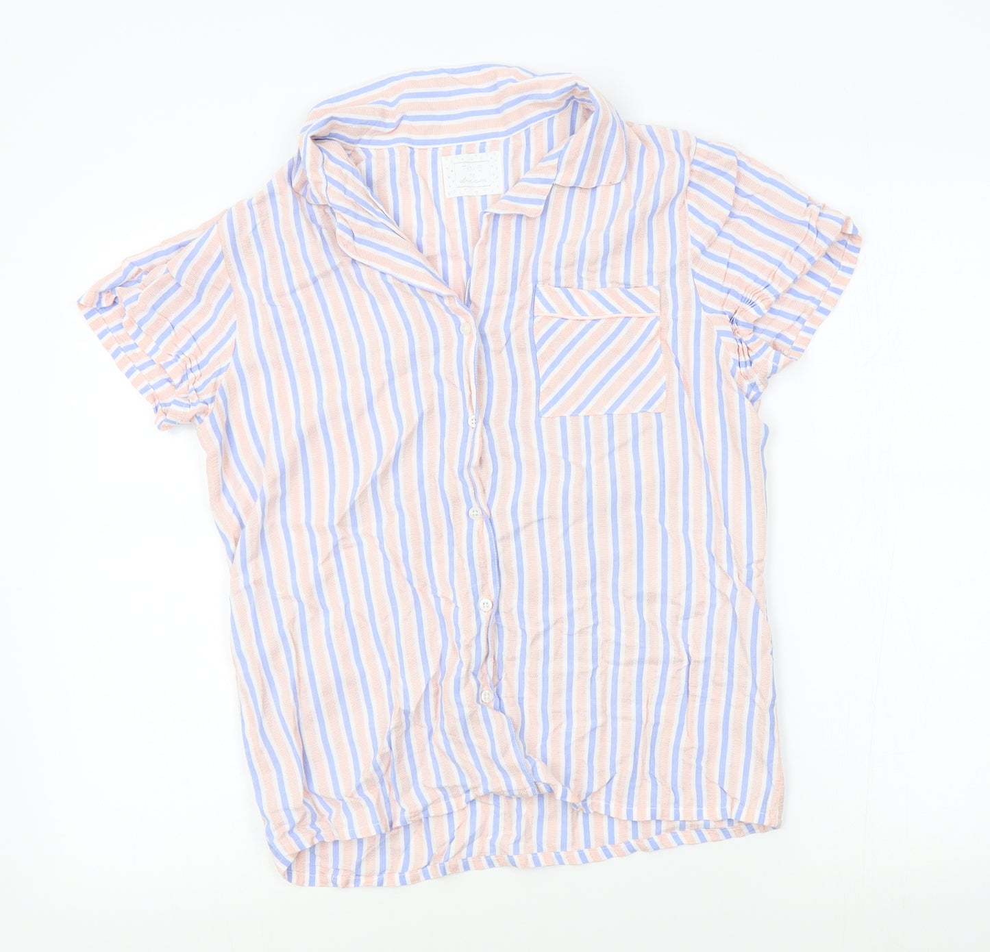 Matalan Womens Beige Striped  Basic Button-Up Size 8