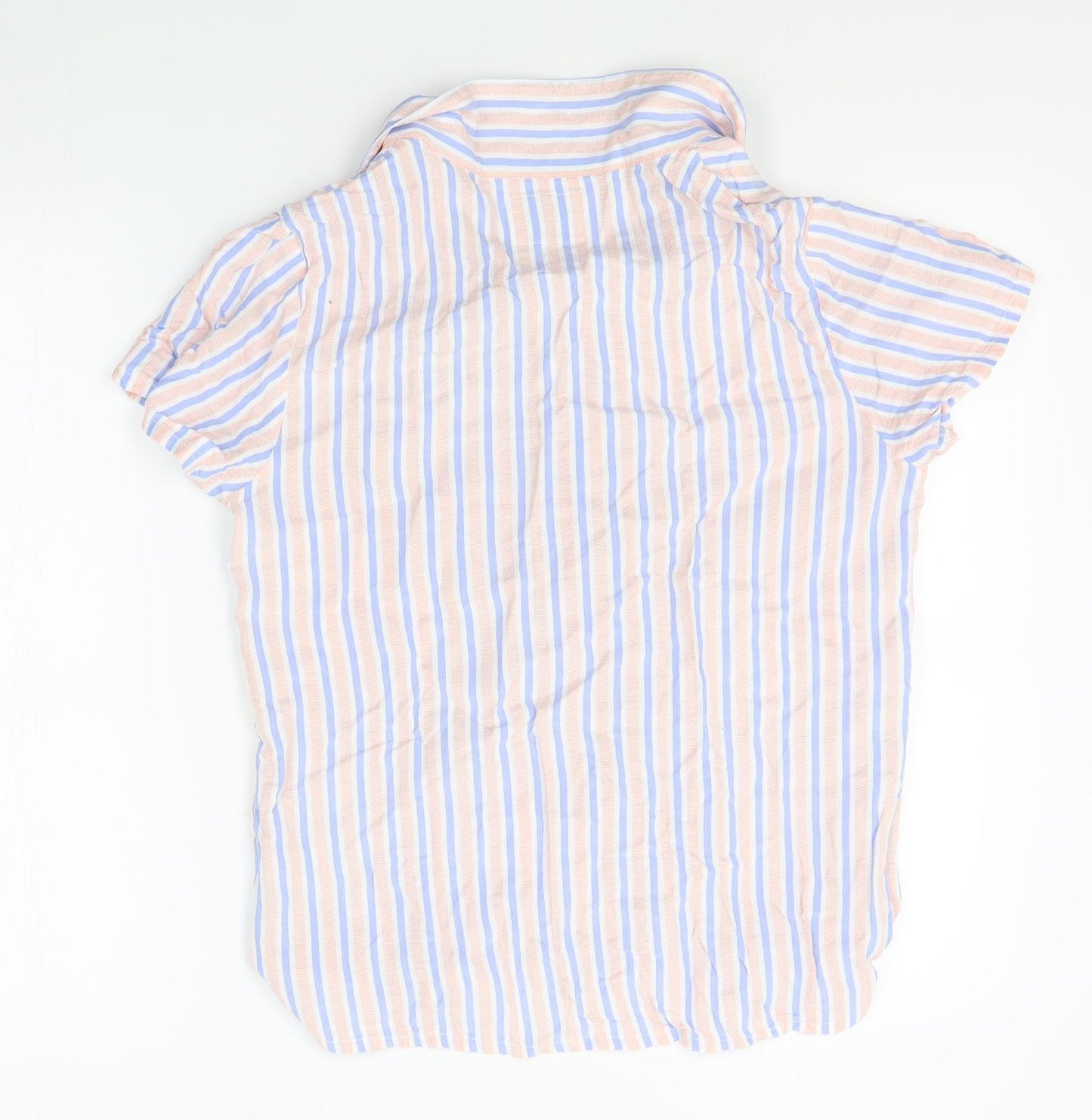Matalan Womens Beige Striped  Basic Button-Up Size 8