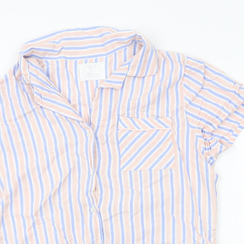Matalan Womens Beige Striped  Basic Button-Up Size 8