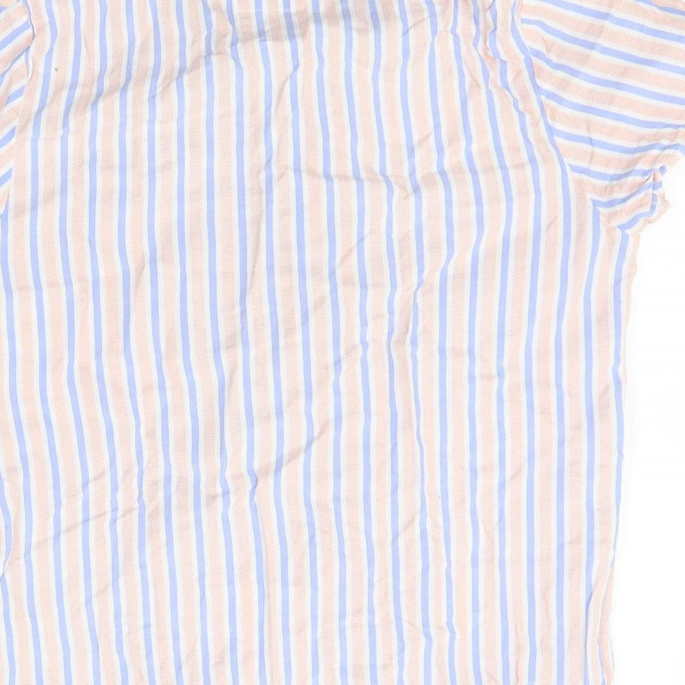 Matalan Womens Beige Striped  Basic Button-Up Size 8