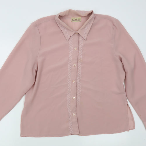 Bonmarche Womens Pink   Basic Button-Up Size 18