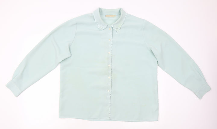 EWM Womens Green Basic Button-Up Size 18