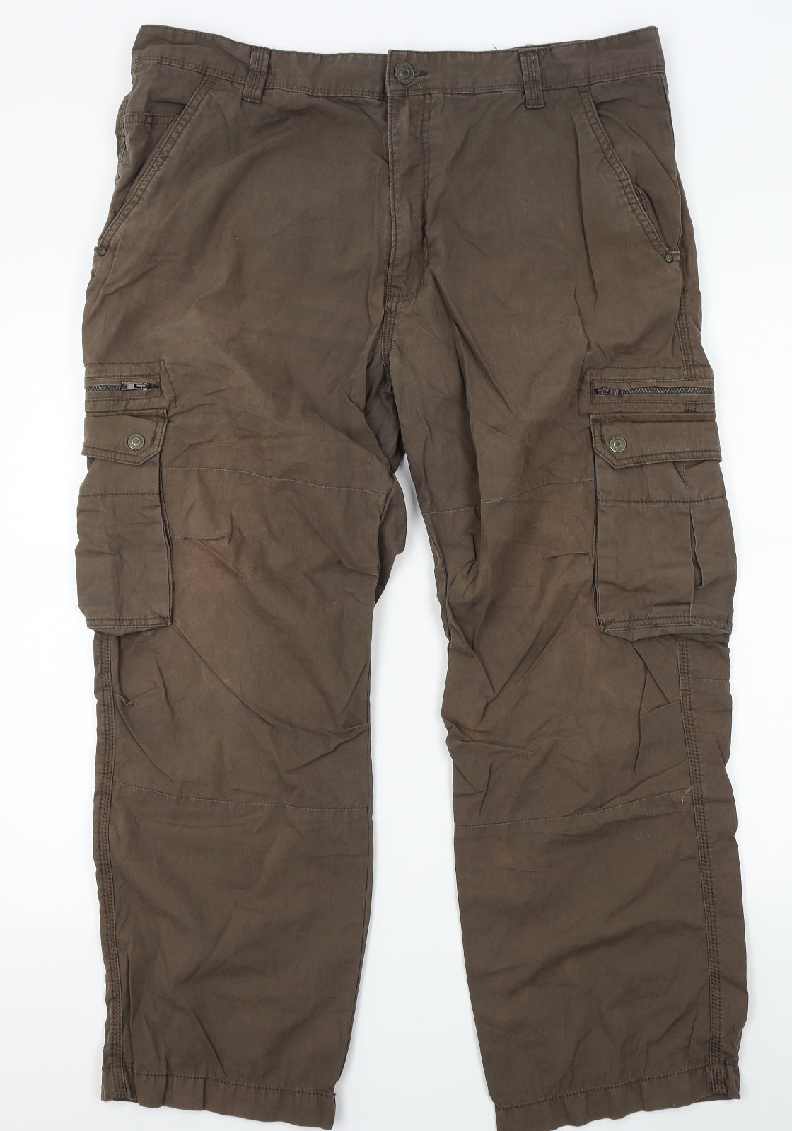 NEXT Mens Brown   Cargo Trousers Size 38 L28 in