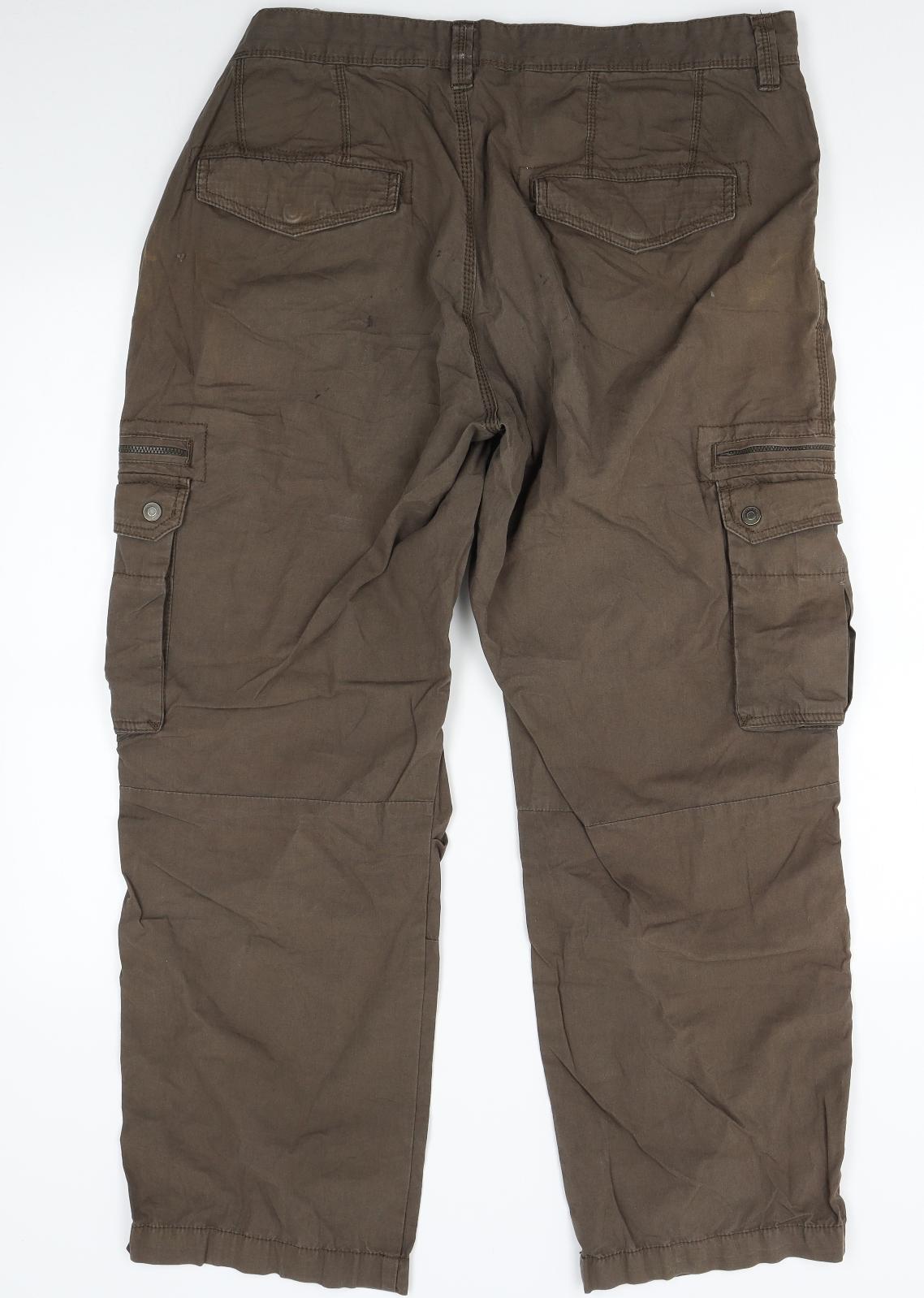 NEXT Mens Brown   Cargo Trousers Size 38 L28 in