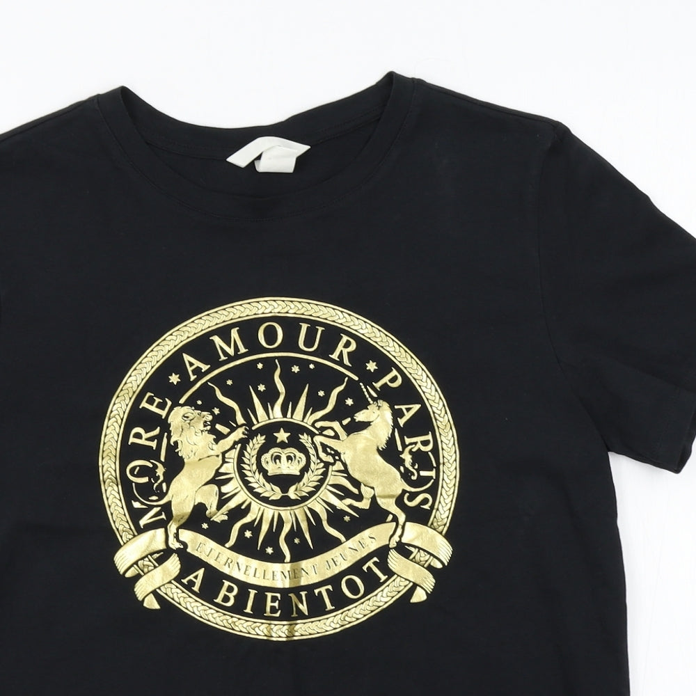 H&M Womens Black   Basic T-Shirt Size S