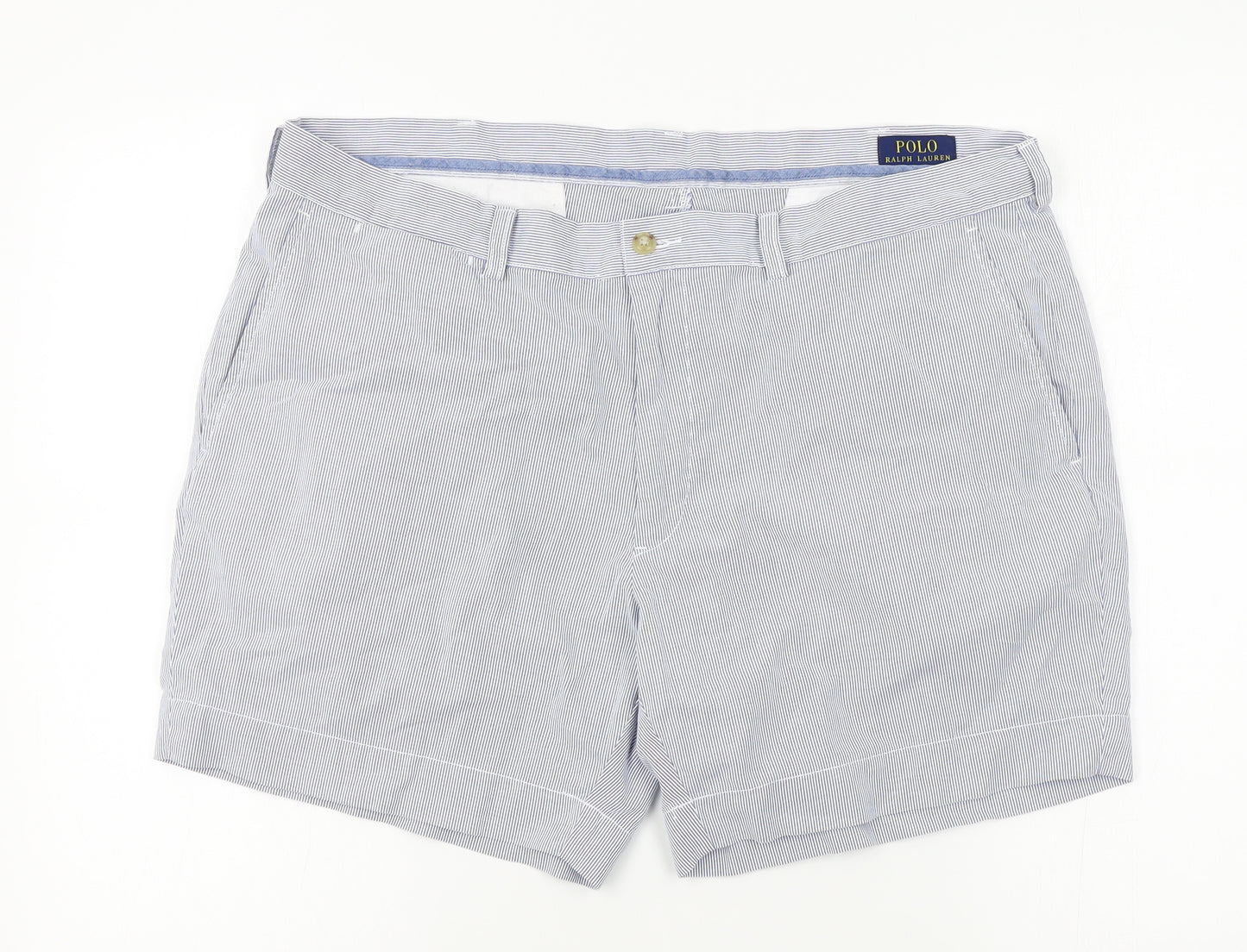Polo by Ralph Lauren Mens Blue Striped  Bermuda Shorts Size 38