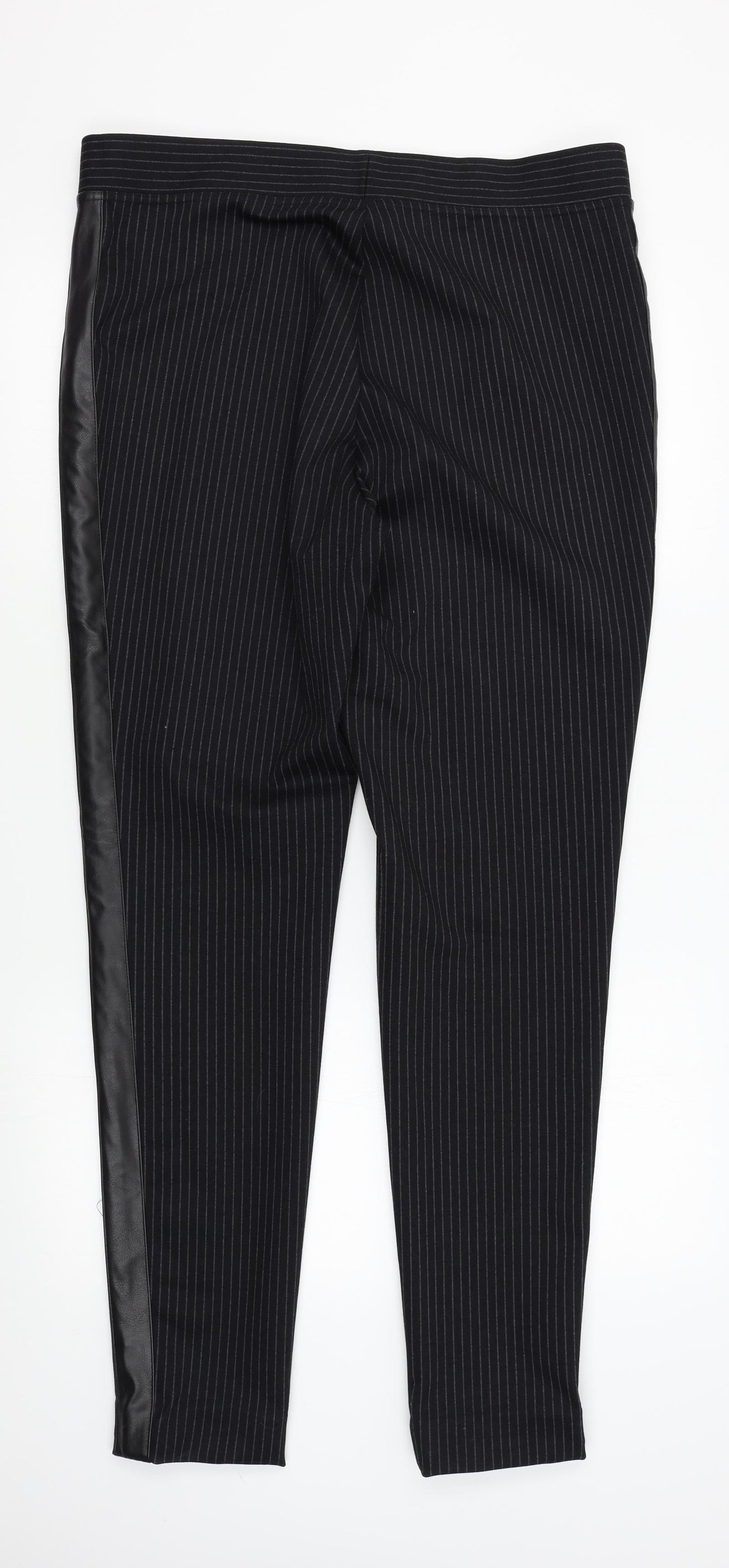 Karl Lagerfeld Womens Black Striped  Trousers  Size L L32 in