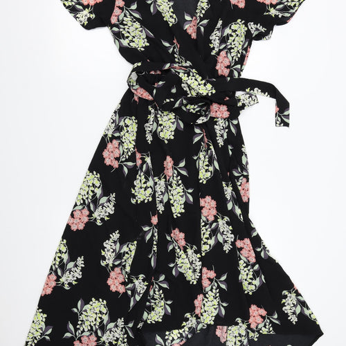 Brave Soul Womens Black Floral  A-Line  Size 10