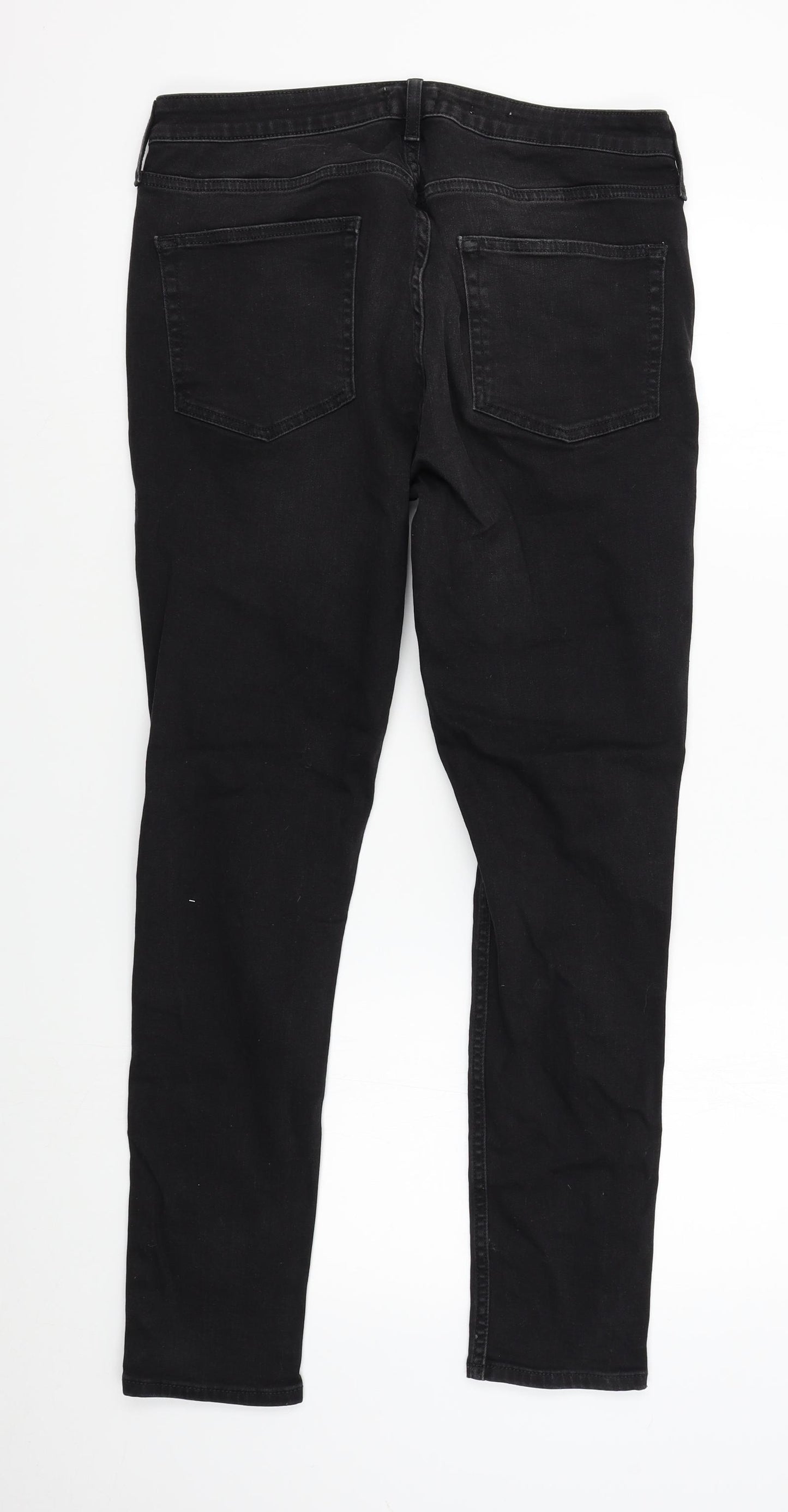 Topman Mens Black   Straight Jeans Size 34 L28 in