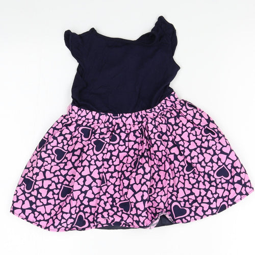 Nutmeg Girls Pink Floral  A-Line  Size 2-3 Years  - heart pattern