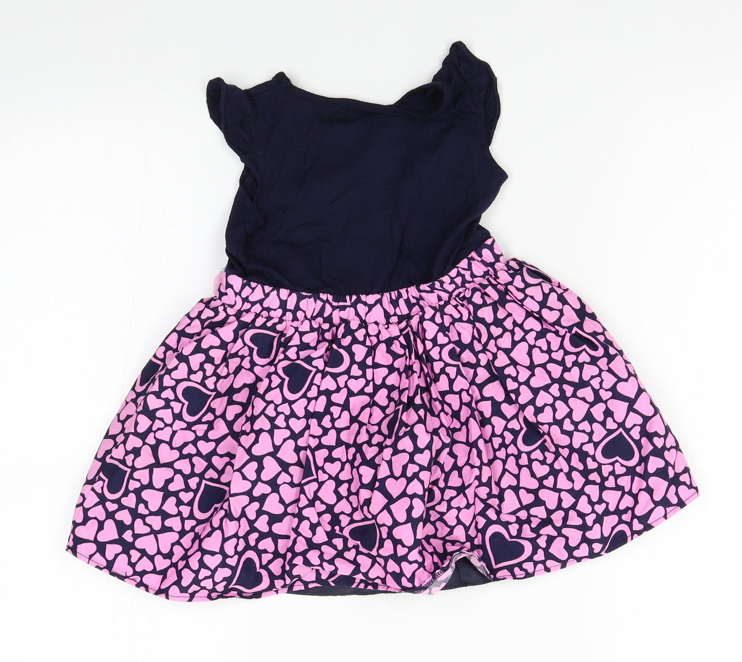 Nutmeg Girls Pink Floral  A-Line  Size 2-3 Years  - heart pattern