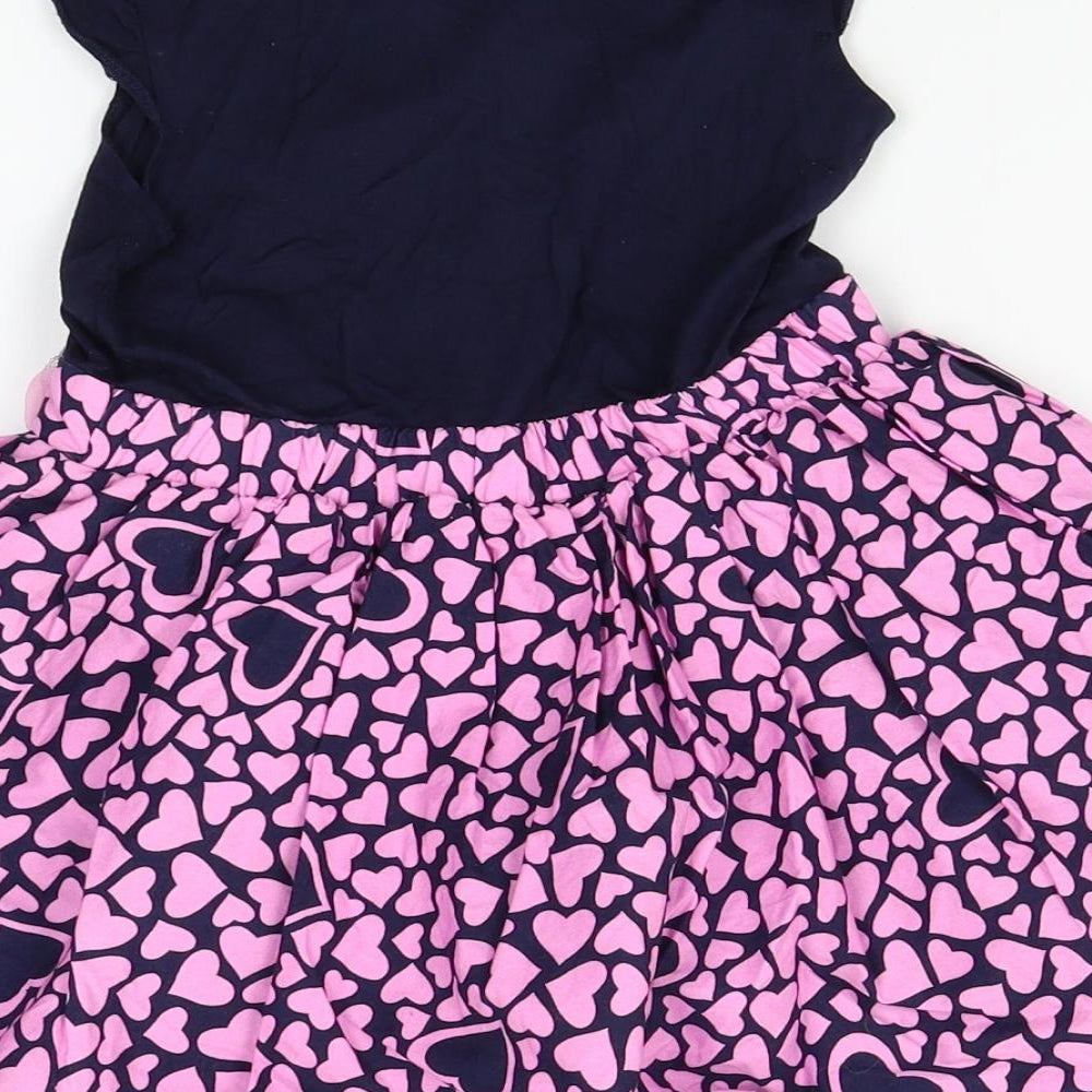 Nutmeg Girls Pink Floral  A-Line  Size 2-3 Years  - heart pattern