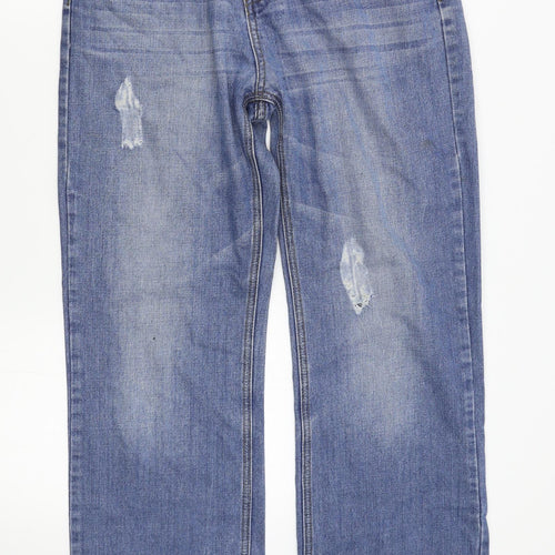 24/7 Womens Blue   Boyfriend Jeans Size 12 L28 in