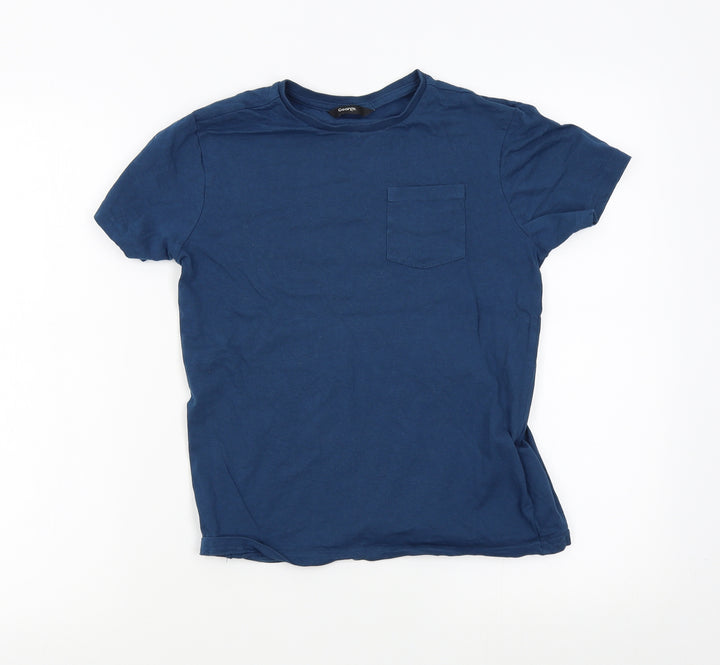 George Boys Blue Basic T-Shirt Size 10-11 Years