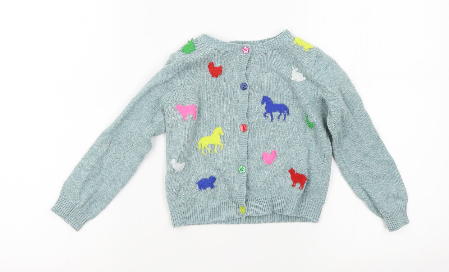 cath kids Girls Green   Cardigan Jumper Size 3-4 Years  - animals