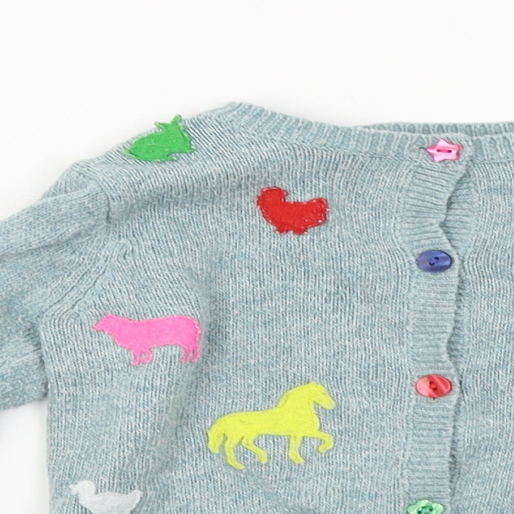 cath kids Girls Green   Cardigan Jumper Size 3-4 Years  - animals