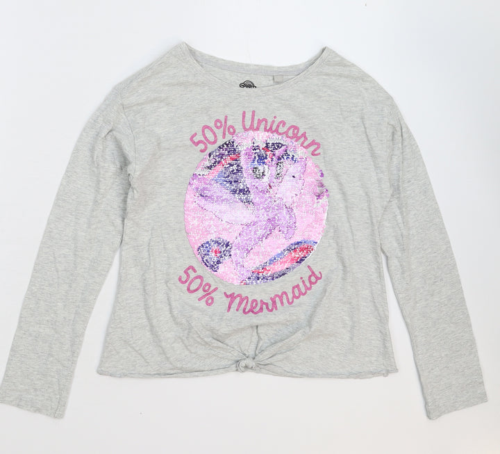 NEXT Girls Grey   Basic T-Shirt Size 11 Years