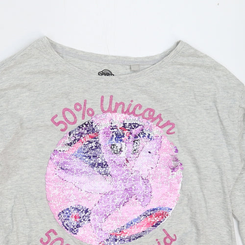 NEXT Girls Grey   Basic T-Shirt Size 11 Years
