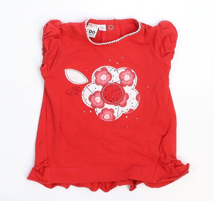 Minicone Girls Red Basic T-Shirt Size 9-12 Months