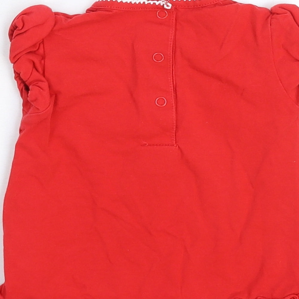 Minicone Girls Red   Basic T-Shirt Size 9-12 Months