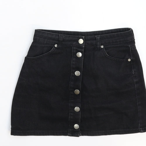 FOREVER 21 Womens Black  Denim Mini Skirt Size S