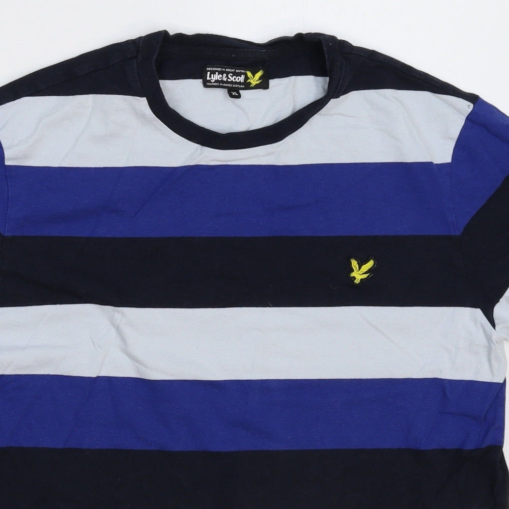 Lyle & Scott Mens Multicoloured Striped   T-Shirt Size XL
