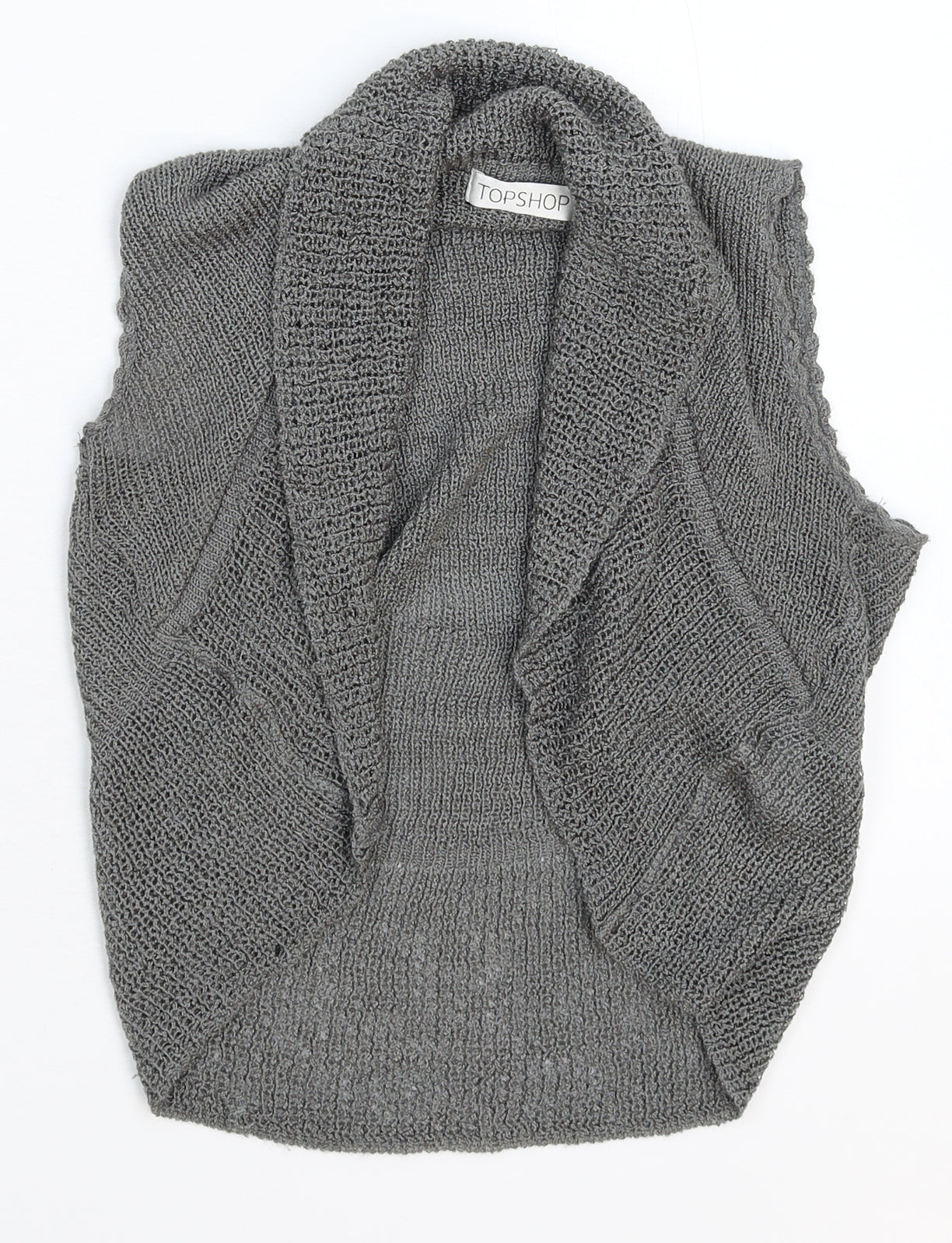 Topshop Womens Grey  Knit Vest Jumper Size 8