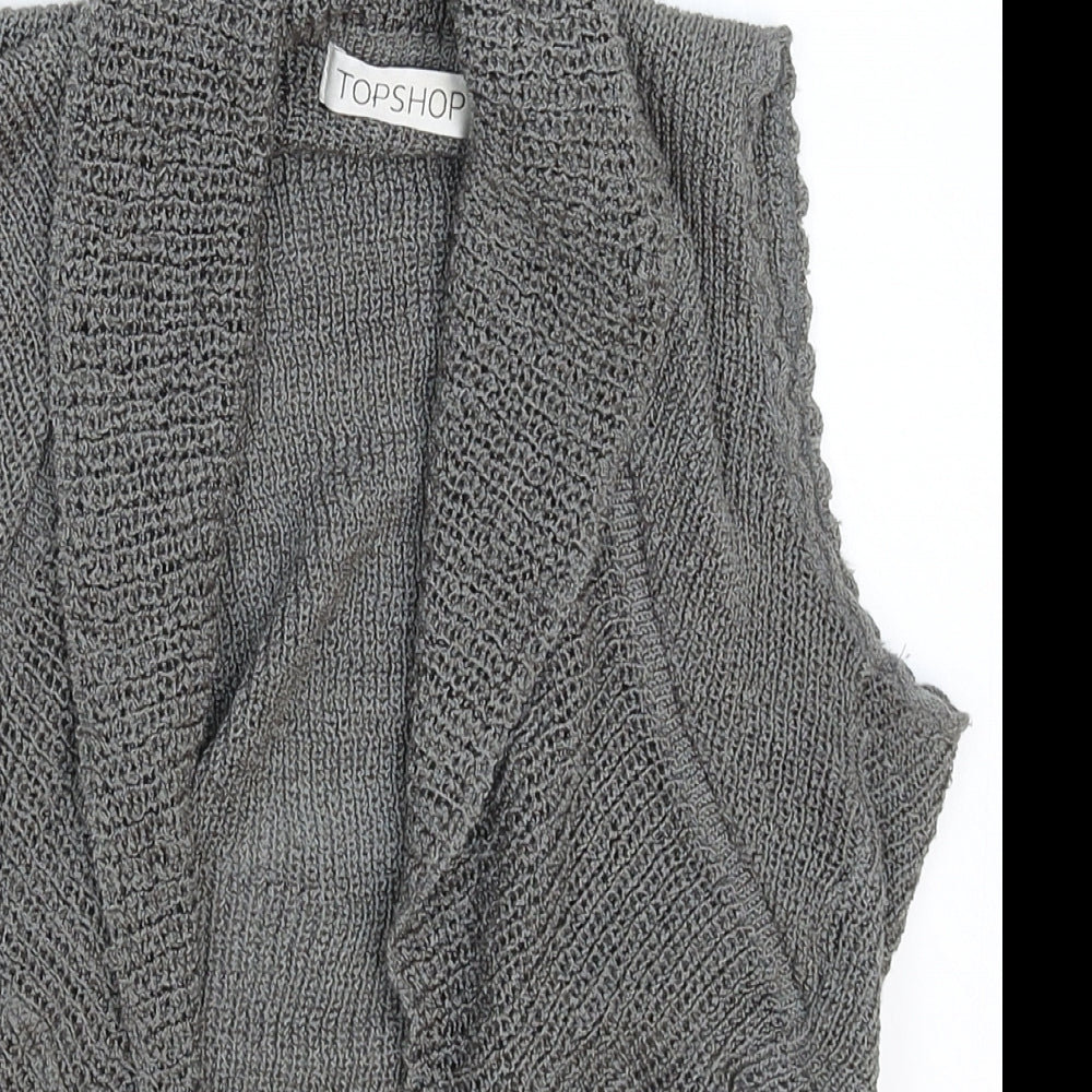 Topshop Womens Grey  Knit Vest Jumper Size 8