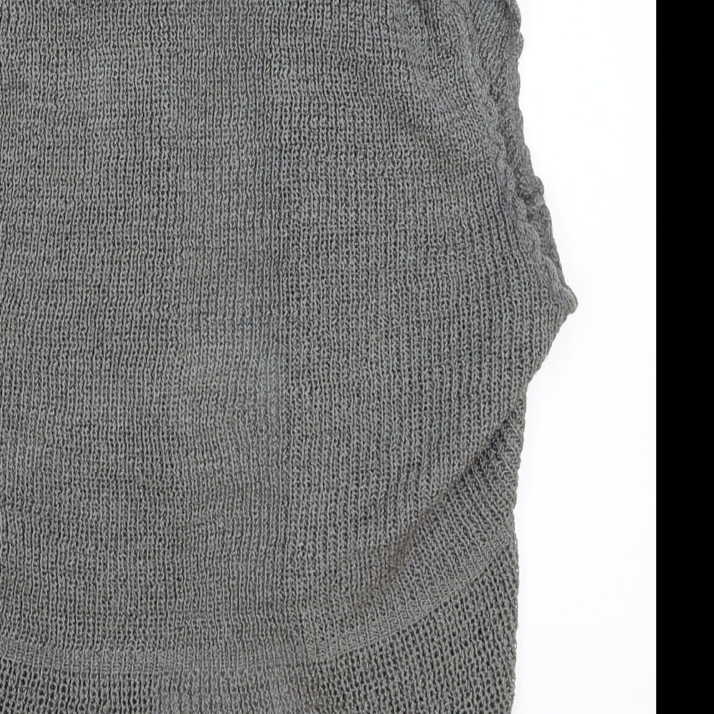Topshop Womens Grey  Knit Vest Jumper Size 8