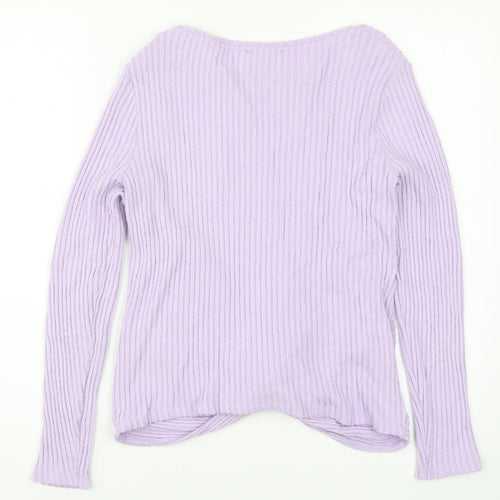 New Look Womens Purple  Knit Pullover Jumper Size 12  - Twist Front