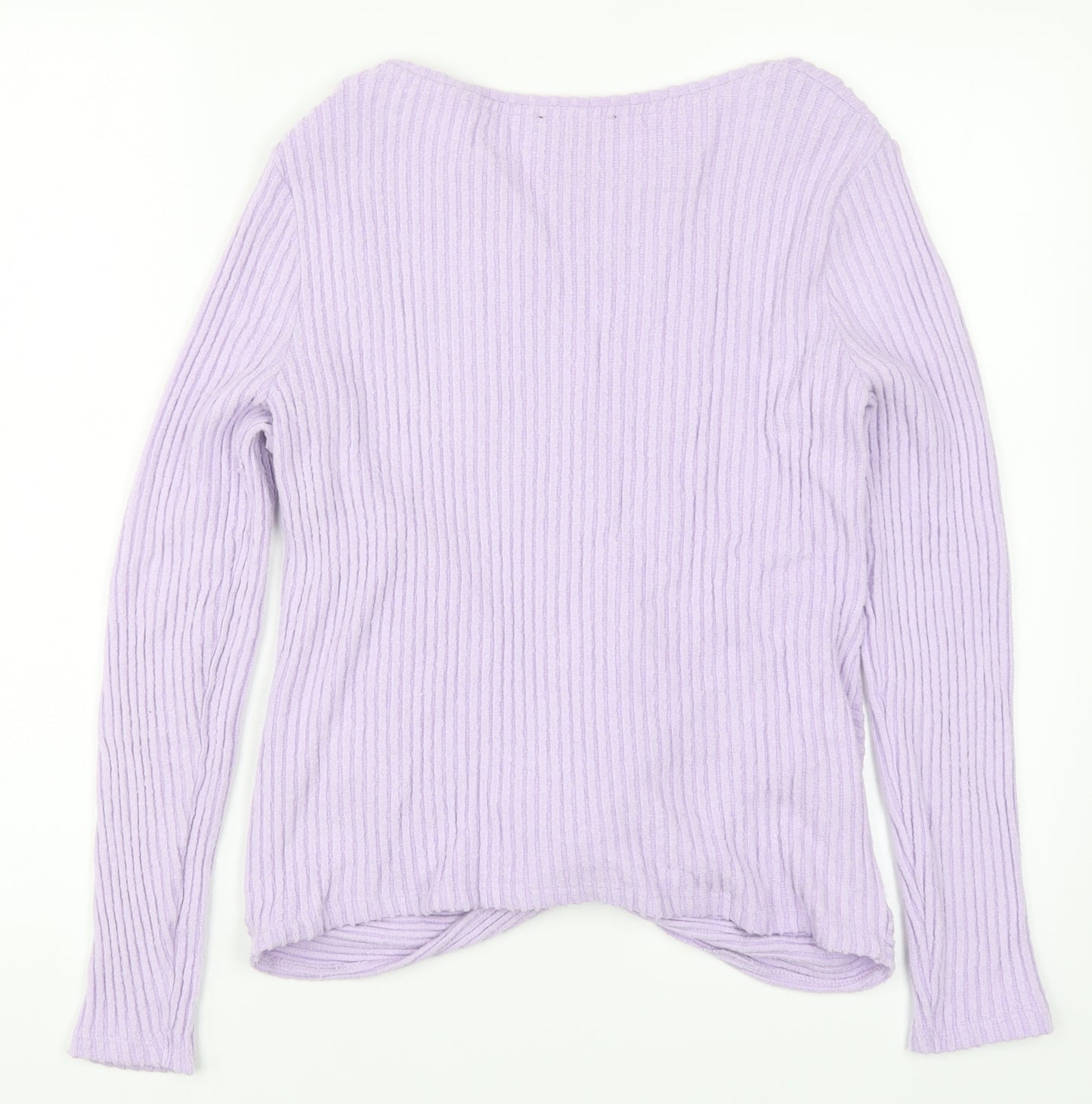 New Look Womens Purple  Knit Pullover Jumper Size 12  - Twist Front