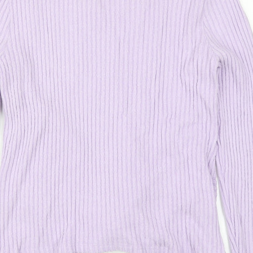 New Look Womens Purple  Knit Pullover Jumper Size 12  - Twist Front
