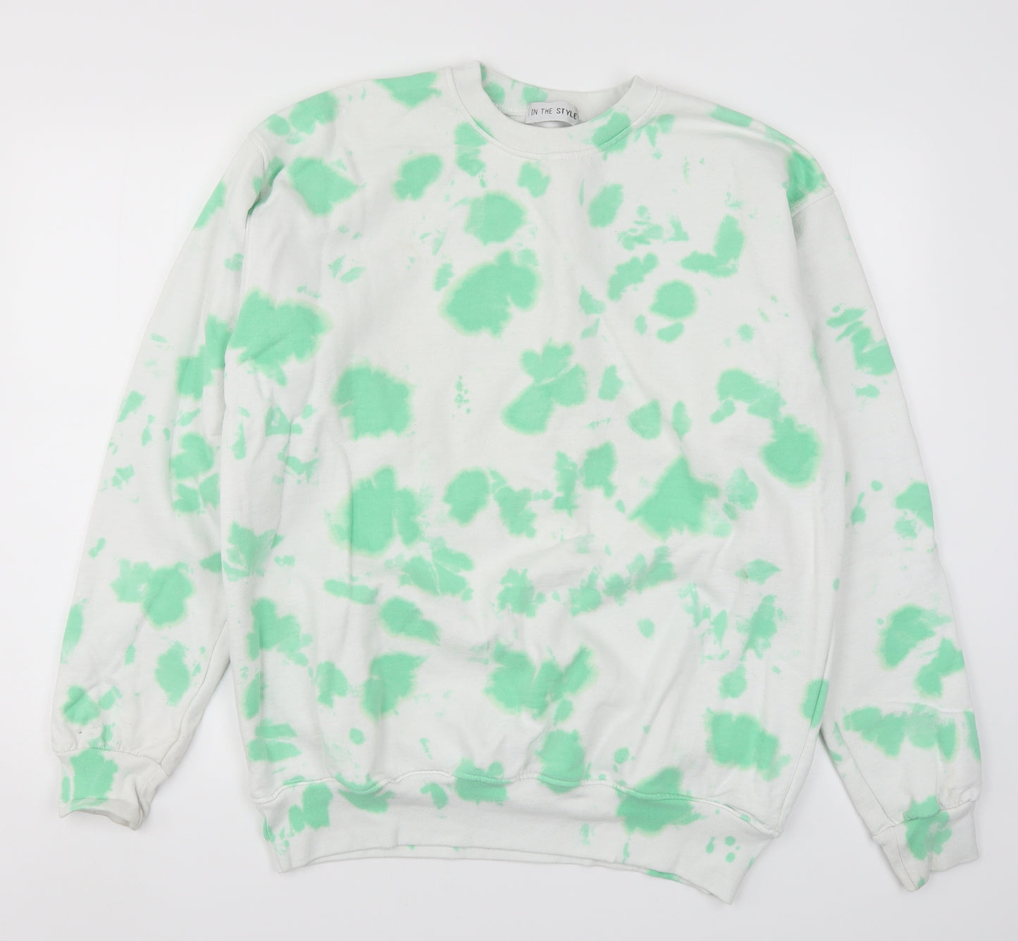 In the Style Womens Green   Pullover Sweatshirt Size 10  - Green Tie Dye
