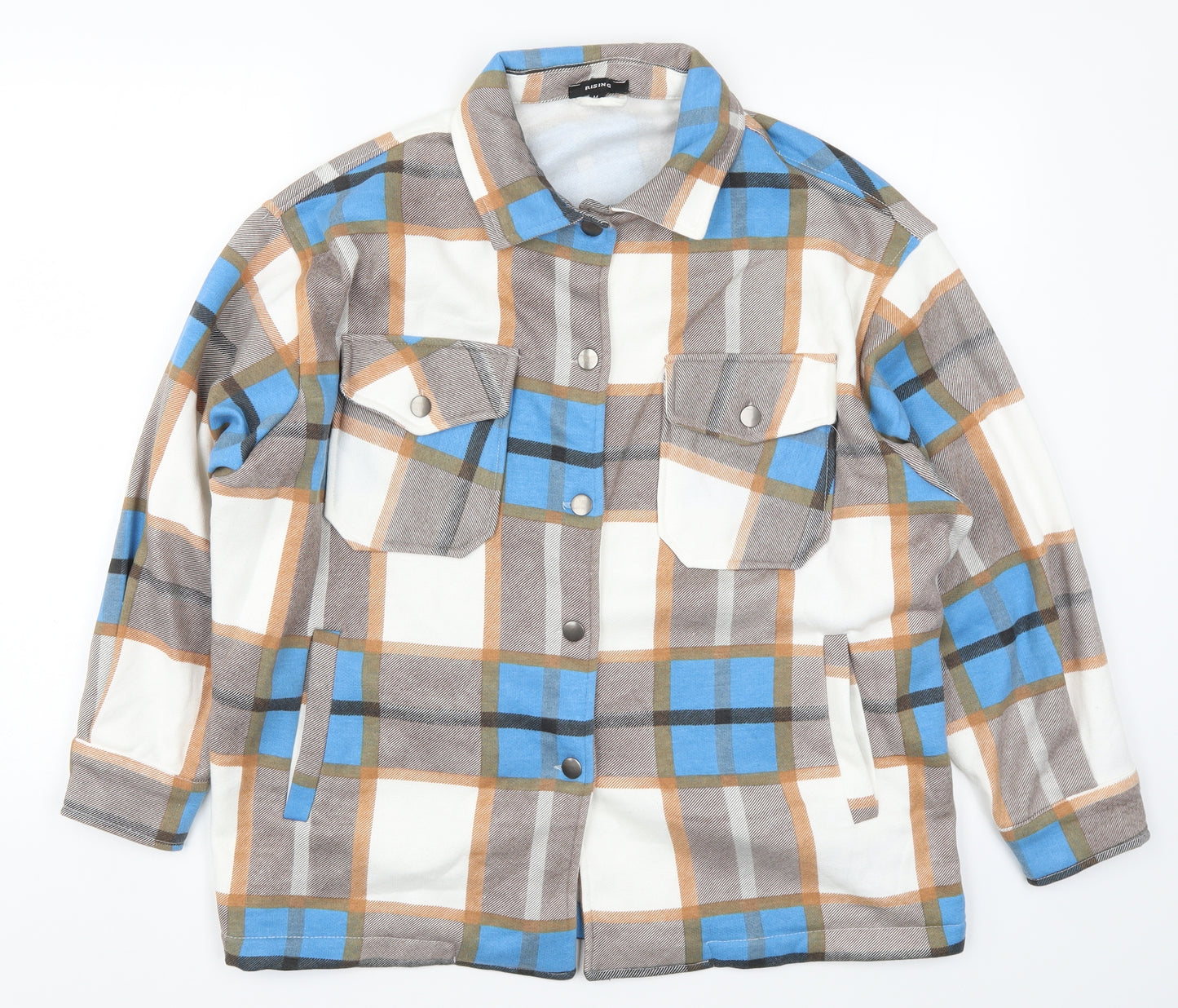 Rising Womens Blue Check  Jacket  Size M  - Shacket