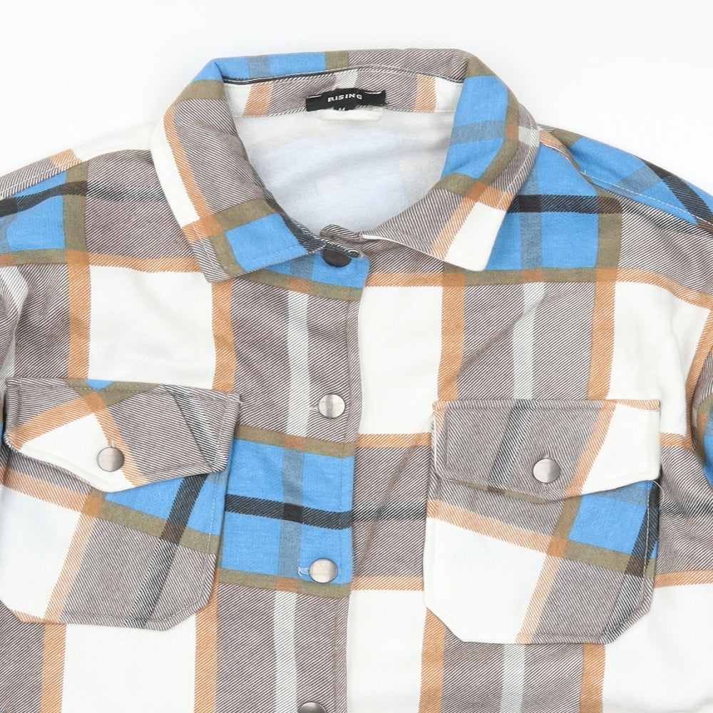 Rising Womens Blue Check  Jacket  Size M  - Shacket