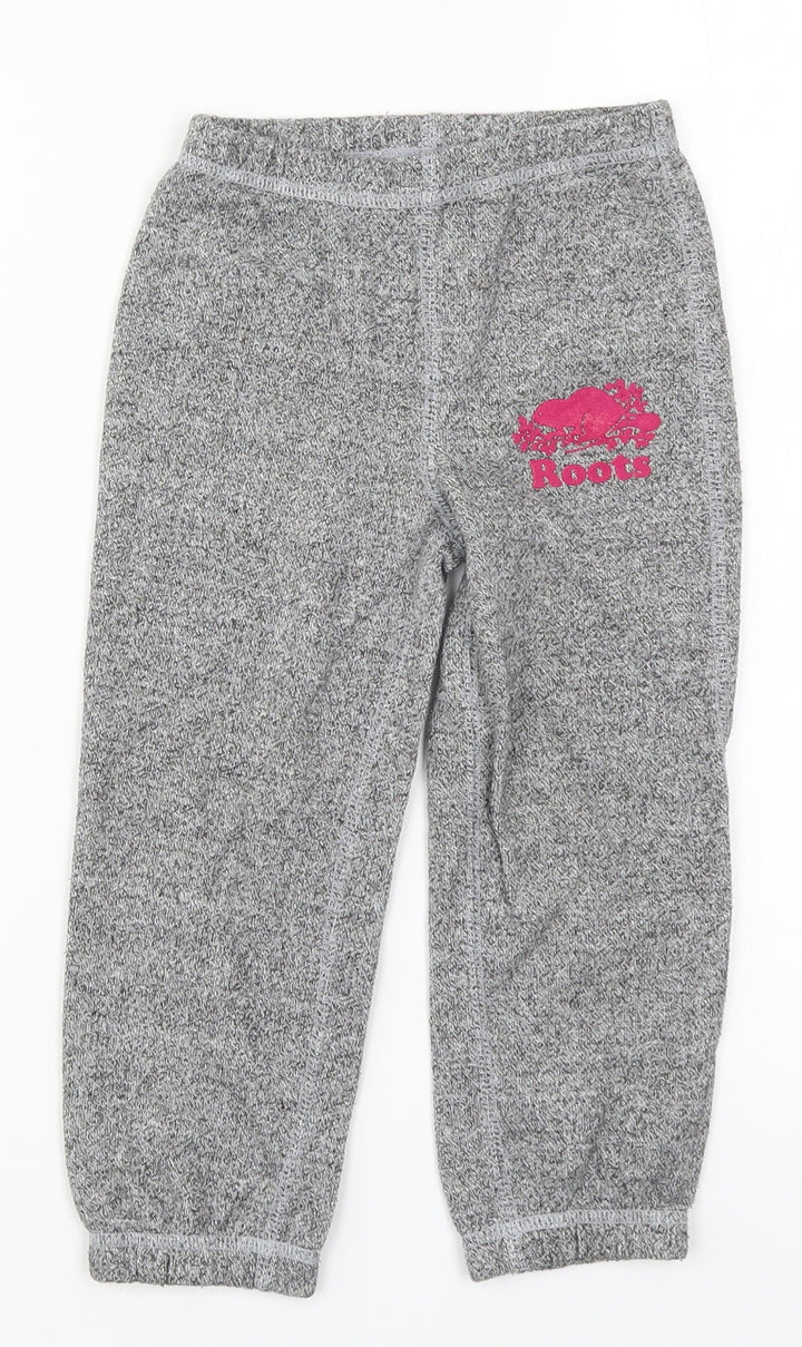 Roots Girls Grey Sweatpants Trousers Size 3 Years