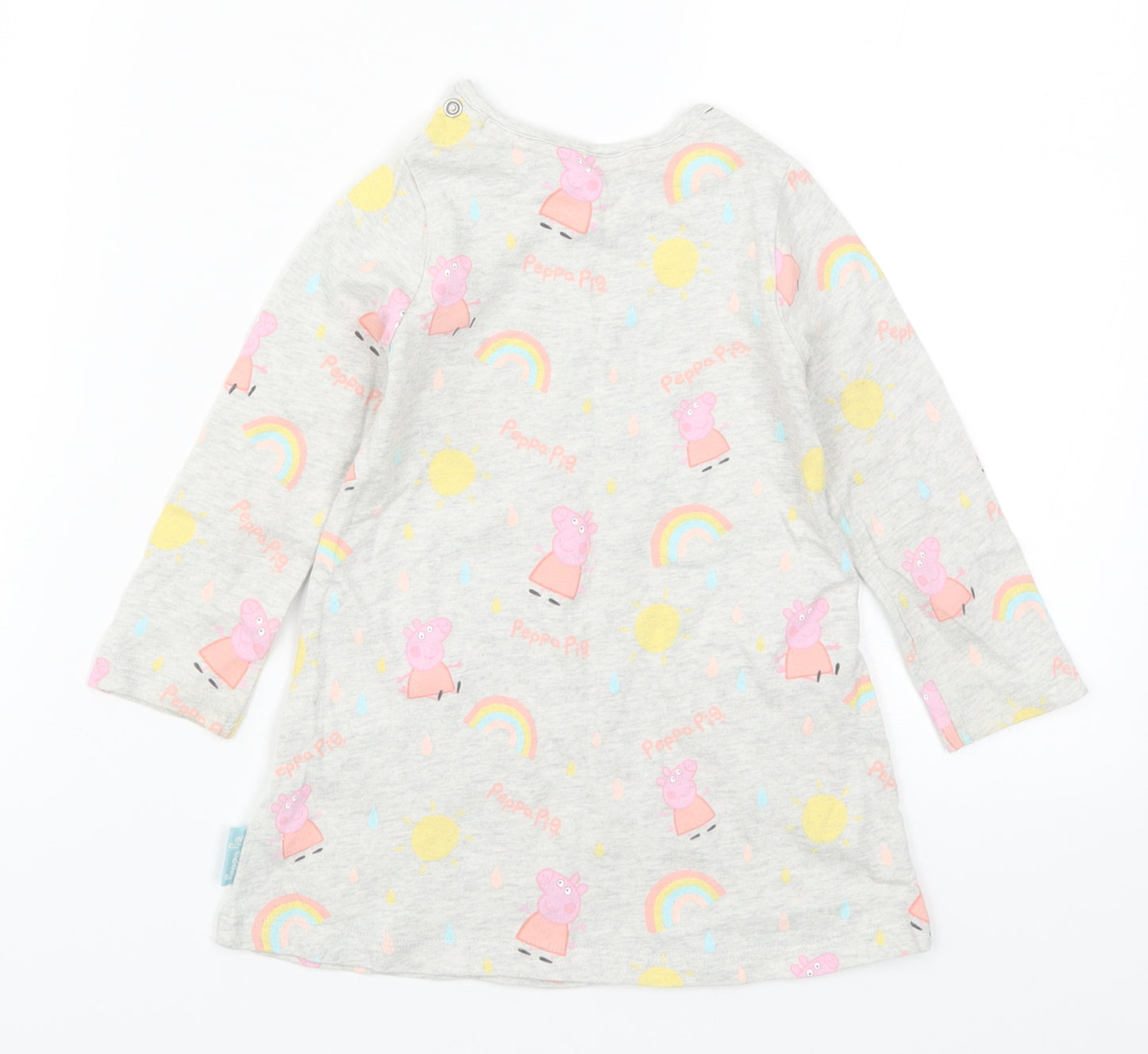 Preworn Girls Grey   T-Shirt Dress  Size 12-18 Months  - Peppa Pig