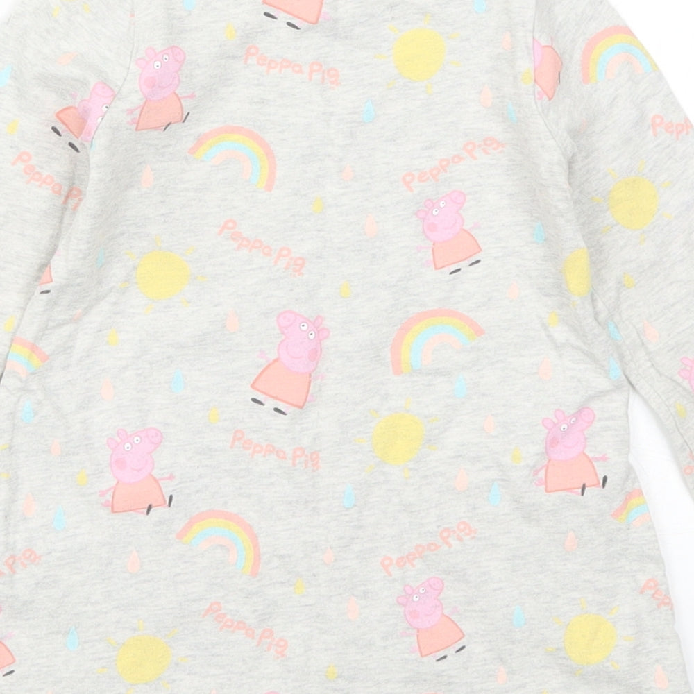 Preworn Girls Grey   T-Shirt Dress  Size 12-18 Months  - Peppa Pig