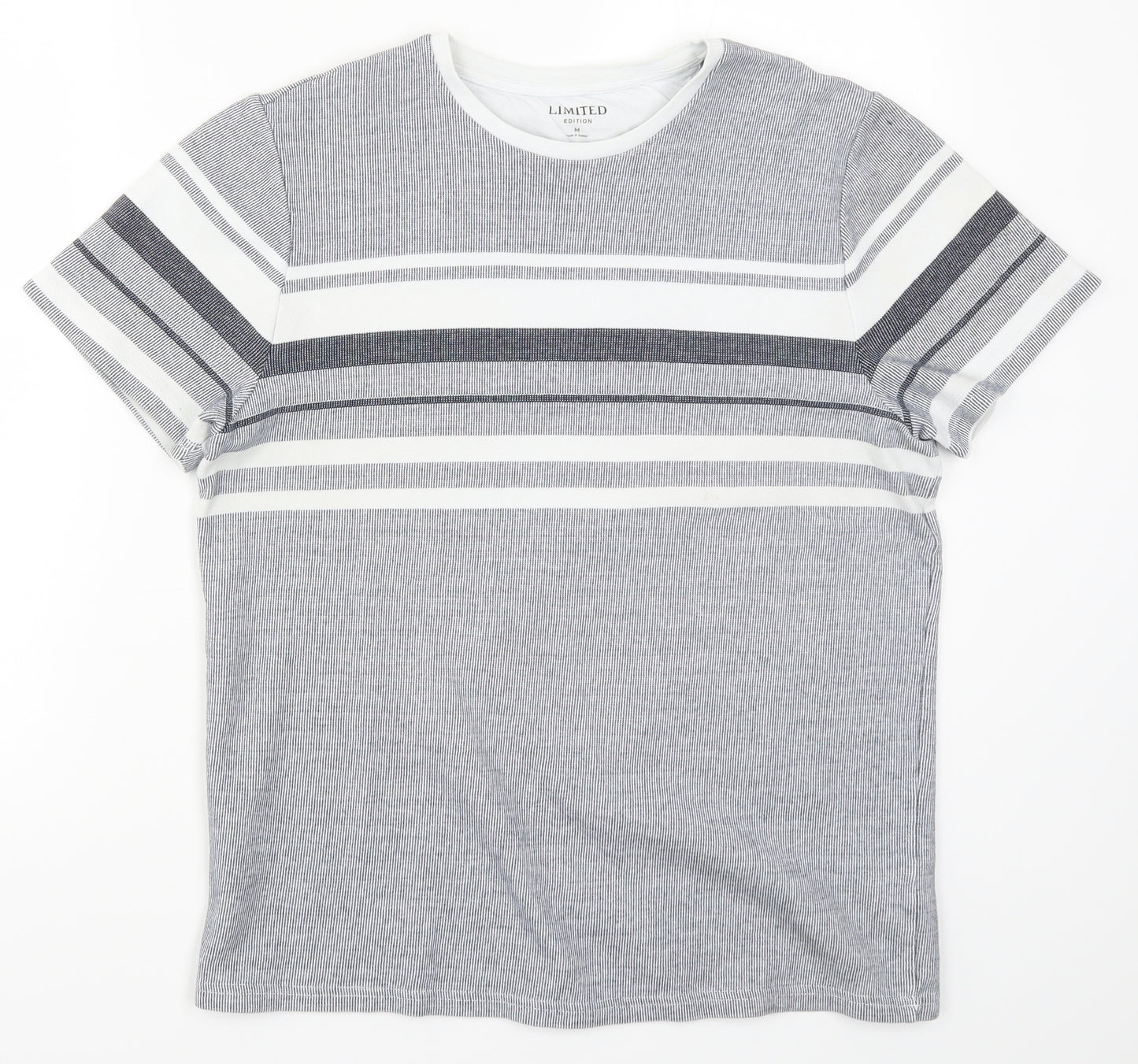 Marks and Spencer Mens Blue Striped   T-Shirt Size M