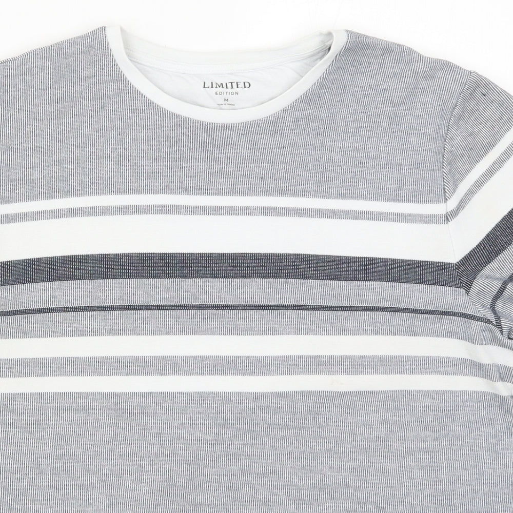 Marks and Spencer Mens Blue Striped   T-Shirt Size M