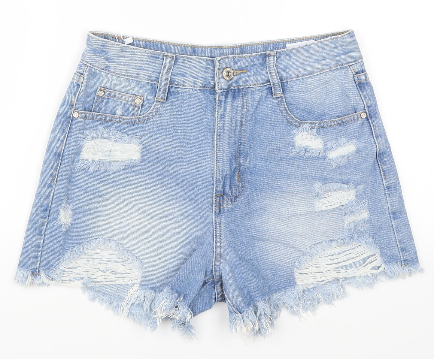 Cenfeng Womens Blue  Denim Cut-Off Shorts Size 8 - Distressed Look