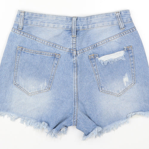 Cenfeng Womens Blue  Denim Cut-Off Shorts Size 8 - Distressed Look
