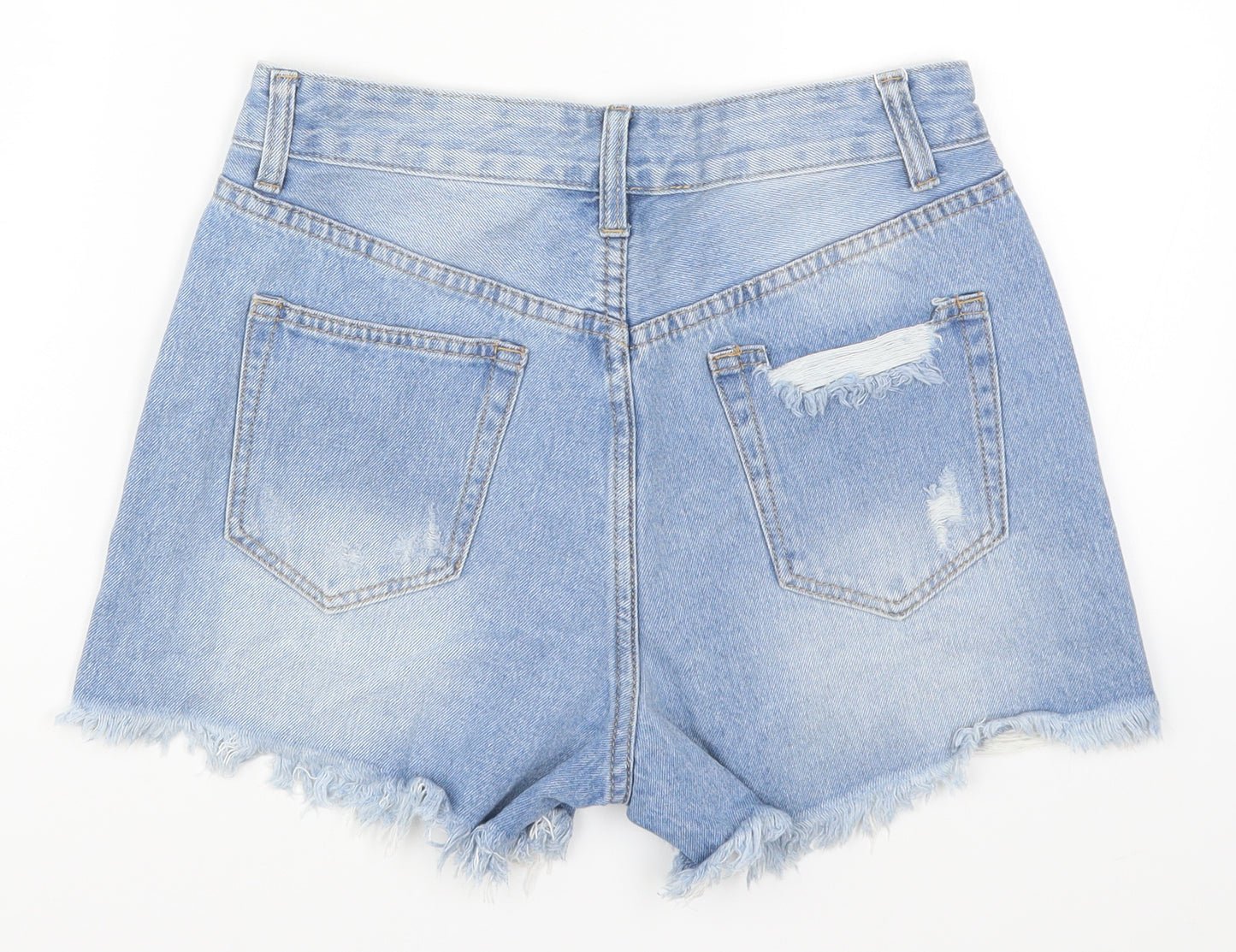 Cenfeng Womens Blue  Denim Cut-Off Shorts Size 8 - Distressed Look