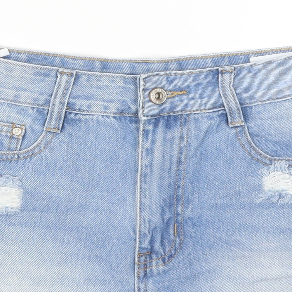 Cenfeng Womens Blue  Denim Cut-Off Shorts Size 8 - Distressed Look
