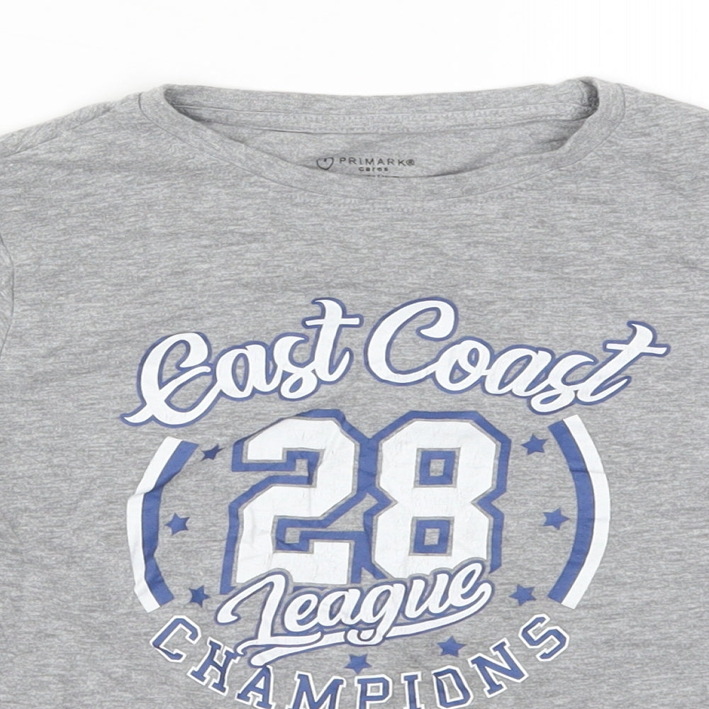 Primark Boys Grey   Basic T-Shirt Size 9-10 Years  - East Coast League Champions